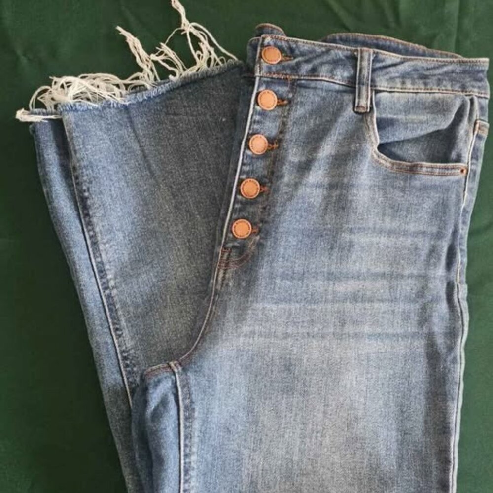 Risen Jeans Straight Leg High Waist Size 15